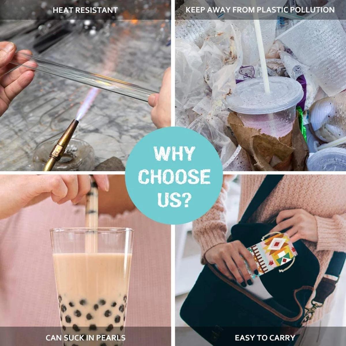 DHL Ship Glass Straw Eco-friendly Reusable Boba Drinking Straws Bubble Tea Straws Fy5155 sxa27