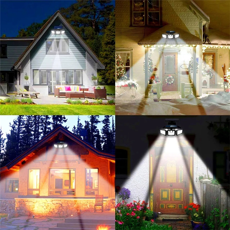 74 LED Solar PIR Motion Sensor Light 3 Sides Illumination Wireless with 270 degree Wide Angle IP65 Waterproof Street Lights