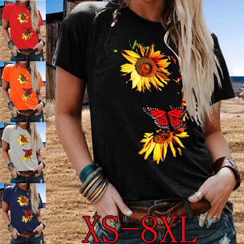 Women's T-Shirt Women's Casual Daily Going Out T Shirt Tee Butterfly Sunflower Short Sleeve Print Round Neck Beach TopsWomen's, Black
Women's T-Shirt Women's Casual Daily Going Out T Shirt Tee Butterfly Sunflower Short Sleeve Print Round Neck Beach TopsWomen's, Black