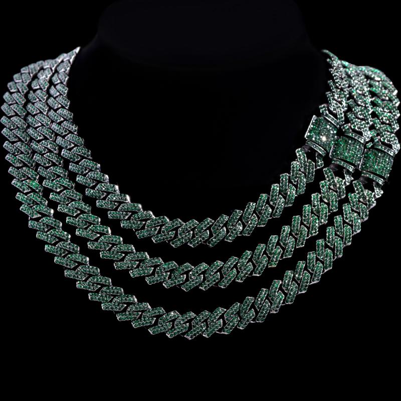 Chains Gothic Punk Green Crystal Iced Out Chain Rhombus Cuban Necklace For Women Miami Prong Link Hip Hop JewelryChains
Chains Gothic Punk Green Crystal Iced Out Chain Rhombus Cuban Necklace For Women Miami Prong Link Hip Hop JewelryChains