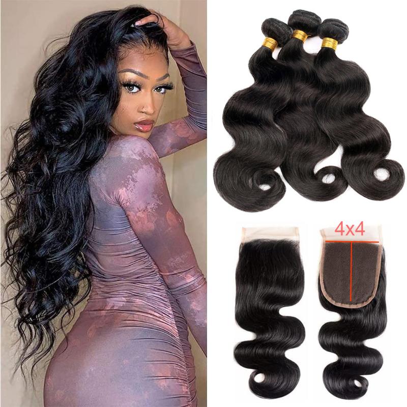 Human Hair Bulks Brazilian Body Wave Bundles With Closure Natural Black Weave Remy 3 4x4 Lace For WomenHuman
Human Hair Bulks Brazilian Body Wave Bundles With Closure Natural Black Weave Remy 3 4x4 Lace For WomenHuman