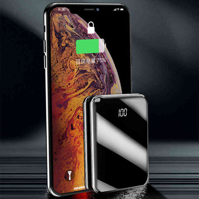 mAh Mini Power Bank Portable Charger Mirror Sn LED Digital Display Powerbank External Battery Pack Poverbak For Phones J2205319805