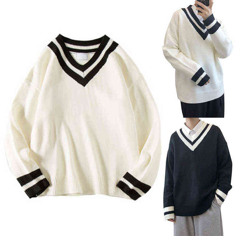 Autumn Winter Men Sweater V Neck Sweaters Sweater Vest Clothing Jumper Men Casual Knitted Sweaters Tops L220725