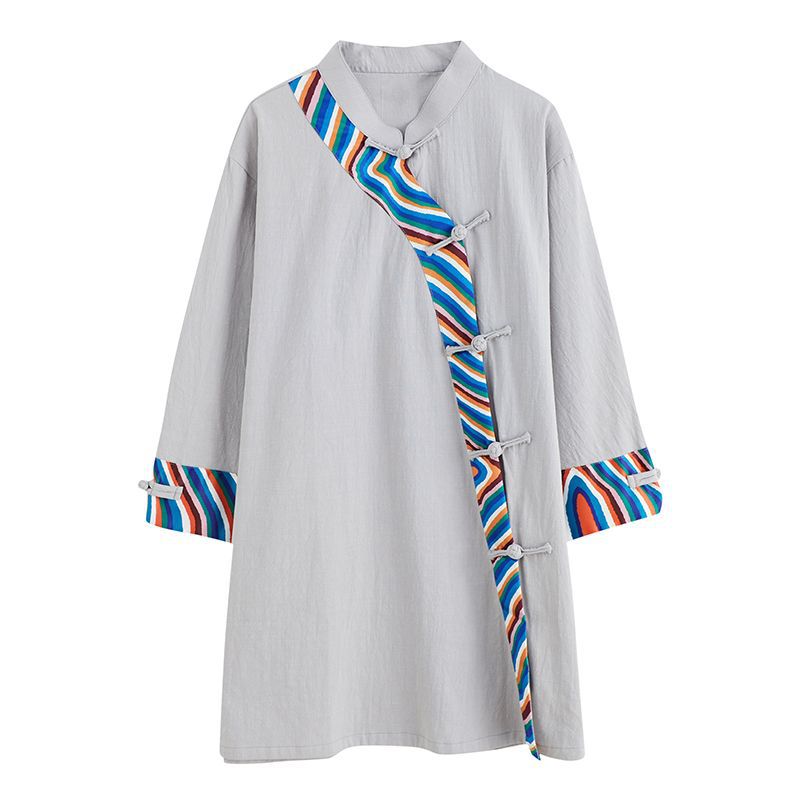 Tang suit ethnic clothing Traditional Costumes for Men cotton linen stand collar top Spring Summer living clothes Asian Adult Wear