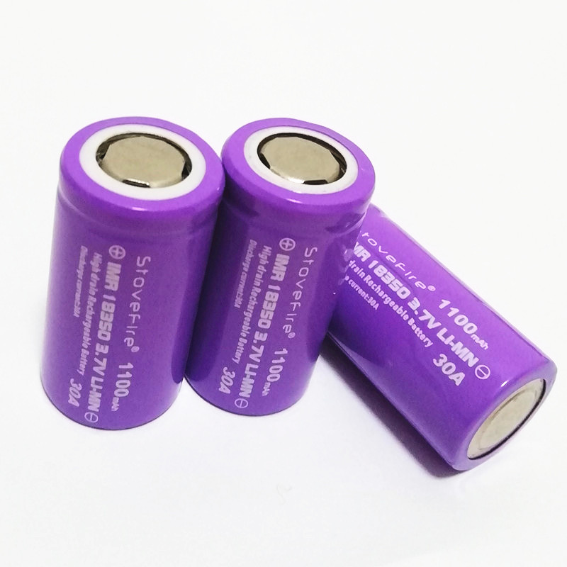 IMR 18350 1100mAh 30A 3.7V Rechargable Lithium Batteries Can be used for /Sight battery Laser pen cell/ Battery for hair scraper/ 100% High Quality st