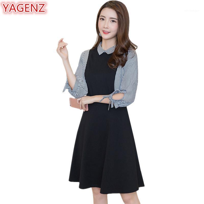 Casual Dresses YAGENZ Women Dress Spring Autumn Lady Large Size Fashion Clothes Three Quarter Stripe Patchwork 805, Black
Casual Dresses YAGENZ Women Dress Spring Autumn Lady Large Size Fashion Clothes Three Quarter Stripe Patchwork 805, Black