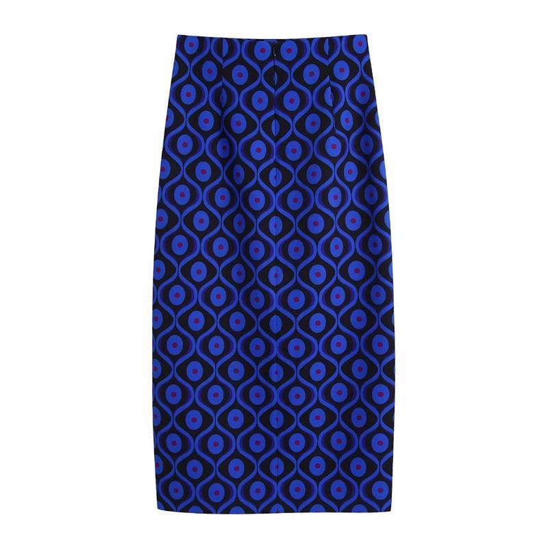 Women Mid-Calf Plaid Skirt High Waist Zipper Pockets Casual s Female Elegant Fashion Party Straight 220322