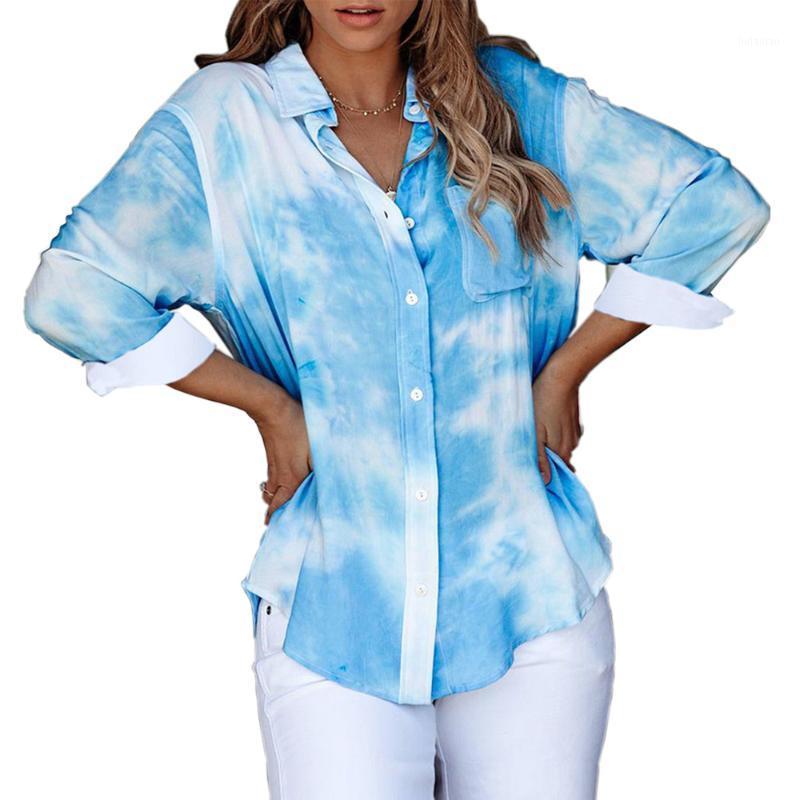 Autumn Women Long Shirt 2022 Fashion Lapel Sleeve Button Gradient Casual Tie Dye Print Blouse Women' Blouses & Shirts, Blue
Autumn Women Long Shirt 2022 Fashion Lapel Sleeve Button Gradient Casual Tie Dye Print Blouse Women' Blouses & Shirts, Blue