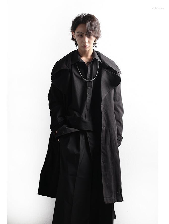 Men' Trench Coats Dark Black Men' Windbreaker Coat Casual Fashion Loose Long Style Extra Big Top CoatMen' Viol22
Men' Trench Coats Dark Black Men' Windbreaker Coat Casual Fashion Loose Long Style Extra Big Top CoatMen' Viol22