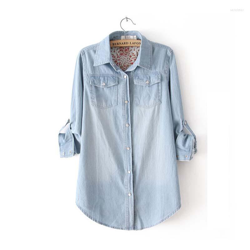 Women's Blouses & Shirts Fashion Women Summer Blouse Mid-Long Cowboy Cute Jeans Shirt Long Sleeve Female Ladies Thin Denim BlueWomen's Vere2
Women's Blouses & Shirts Fashion Women Summer Blouse Mid-Long Cowboy Cute Jeans Shirt Long Sleeve Female Ladies Thin Denim BlueWomen's Vere2