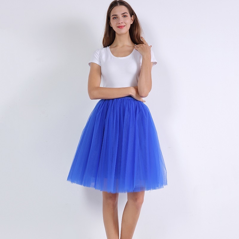 Quality 5 Layers Fashion Tulle Skirt Pleated TUTU s Womens Lolita Petticoat Bridesmaids Midi Jupe Saias faldas 220408