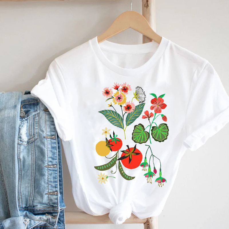 Women Printing Cartoon Plant Spring Summer 90s Mujer Camisetas Girl Fashion Clothes Print Tee Top Tshirt Female Graphic 220527