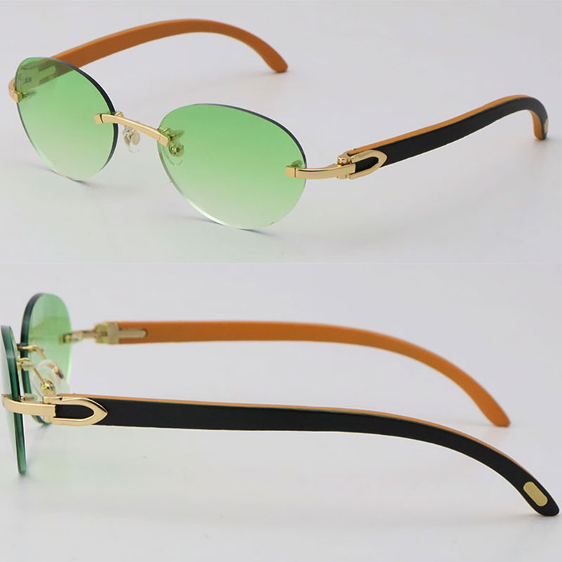New Model Designer Black Inside Orange Wood Metal Rimless Sunglasses Woman Design Classical Model Wooden Sun glasses Man Fashion Male and Female Round Frame Size:54
New Model Designer Black Inside Orange Wood Metal Rimless Sunglasses Woman Design Classical Model Wooden Sun glasses Man Fashion Male and Female Round Frame Size:54