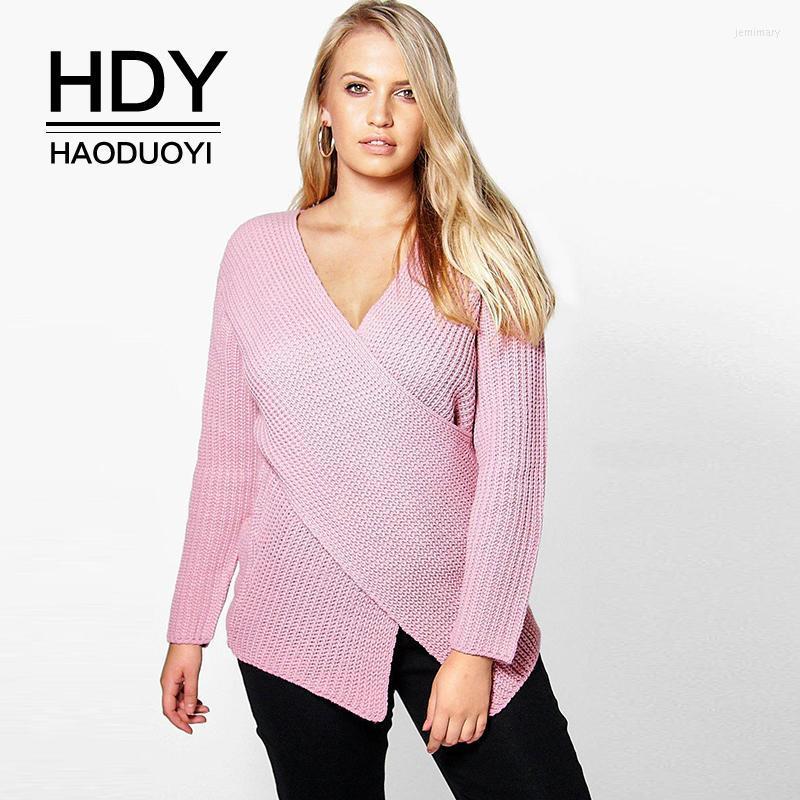 Women's Sweaters HDY Haoduoyi Plus Size Fashion Sweet Women Clothing Solid V-Neck Knit Cross Front Pullover Loose Long Sleeve Pink Sweater J
Women's Sweaters HDY Haoduoyi Plus Size Fashion Sweet Women Clothing Solid V-Neck Knit Cross Front Pullover Loose Long Sleeve Pink Sweater J