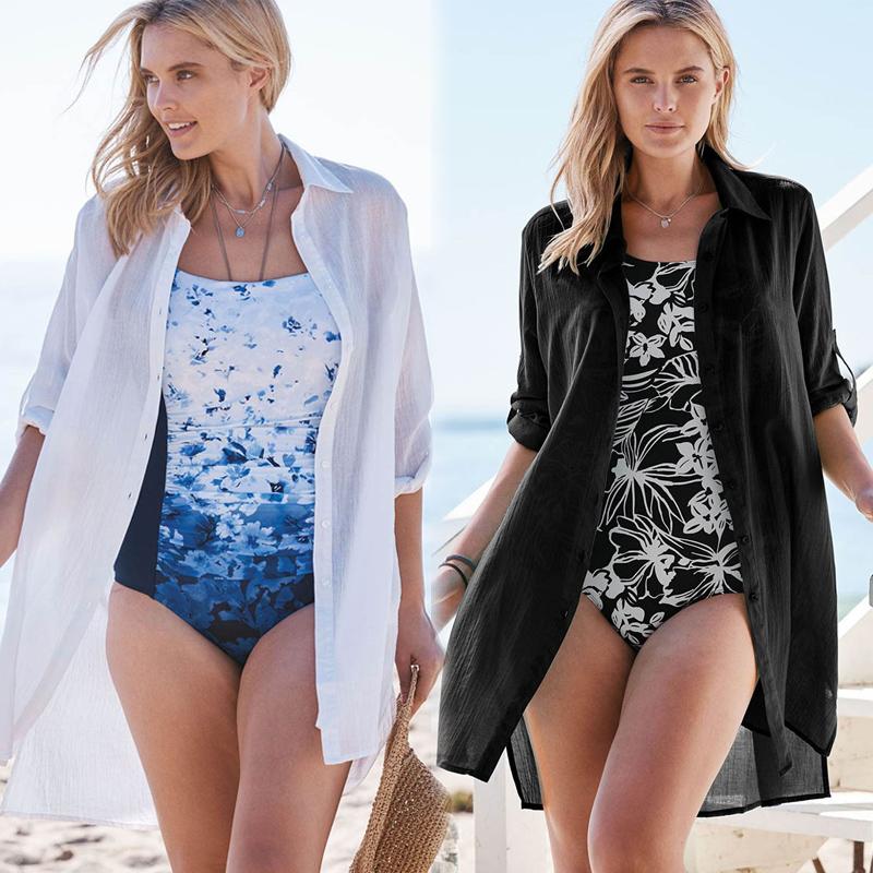 Women's Swimwear Beach Cover Ups Button Bathing Suit Lace Sunscreen Cardigan Pareo Swimsuit Up Women Beachwear Tunics Black WhiteWomen's, White
Women's Swimwear Beach Cover Ups Button Bathing Suit Lace Sunscreen Cardigan Pareo Swimsuit Up Women Beachwear Tunics Black WhiteWomen's, White