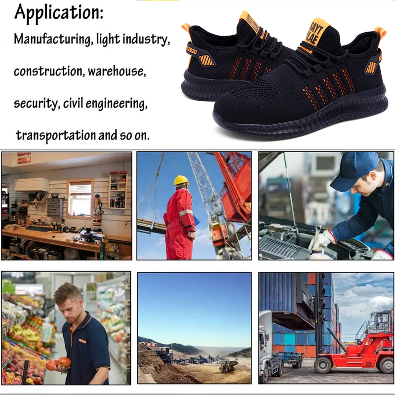 men work safety shoes steal toe safety shoes sneaker large size construction anti-puncture outdoor sports light shoes 220322