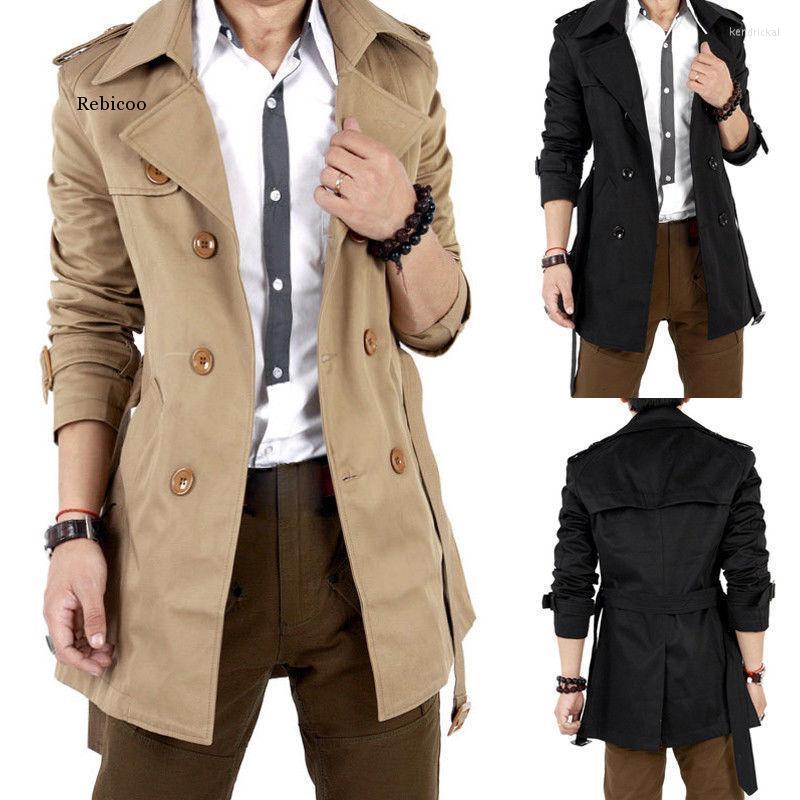 Men' Trench Coats Autumn Men Windbreaker Long Solid Color Jacket With Double-Breasted Buttons Lapel Collar Coat Male Clothes Kend22, Black
Men' Trench Coats Autumn Men Windbreaker Long Solid Color Jacket With Double-Breasted Buttons Lapel Collar Coat Male Clothes Kend22, Black