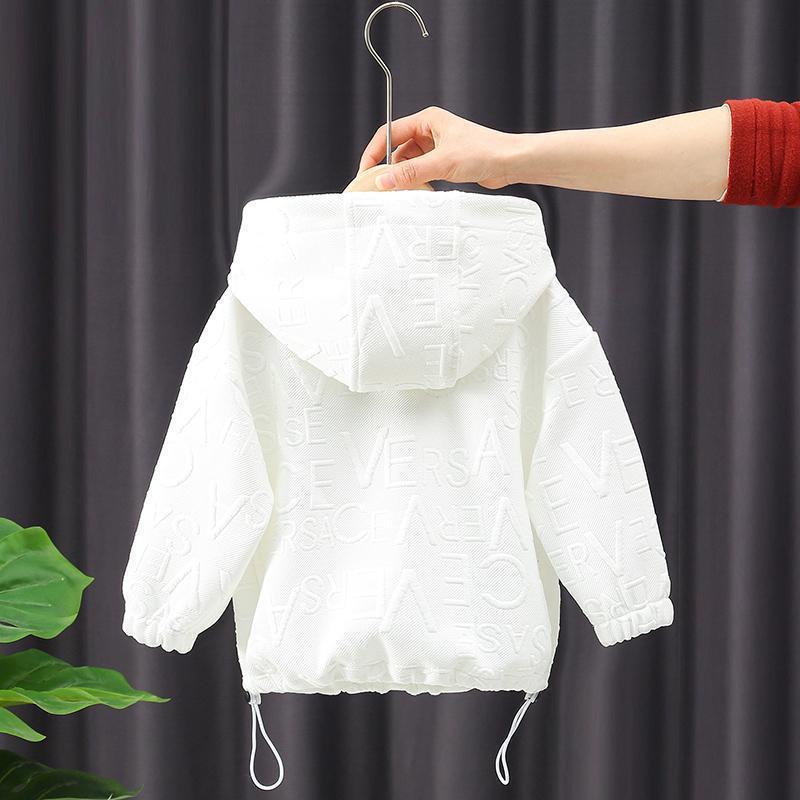 Hoodies & Sweatshirts Spring Autumn Fashion Embossing Drawstring Baby Boys Hoodi 220824