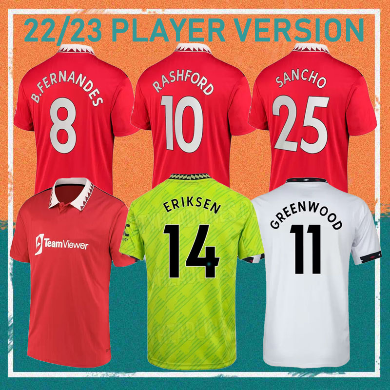 22/23 MAN UTD Player version Soccer Jersey 2022 United RASHFORD B.FERNANDES SANCHO GREENWOOD Shirt SHAW FRED MAGUIRE R.VARANE MANCHESTERS Football uniform, Away player version
22/23 MAN UTD Player version Soccer Jersey 2022 United RASHFORD B.FERNANDES SANCHO GREENWOOD Shirt SHAW FRED MAGUIRE R.VARANE MANCHESTERS Football uniform, Away player version