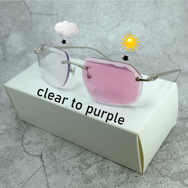 Color Change Sunglasse Carter Stylish Photochromic 4 Season Sun Glasses Two Colors Lenses Shades Eyewear Diamond Cut Sunglass 2 Color Glasses