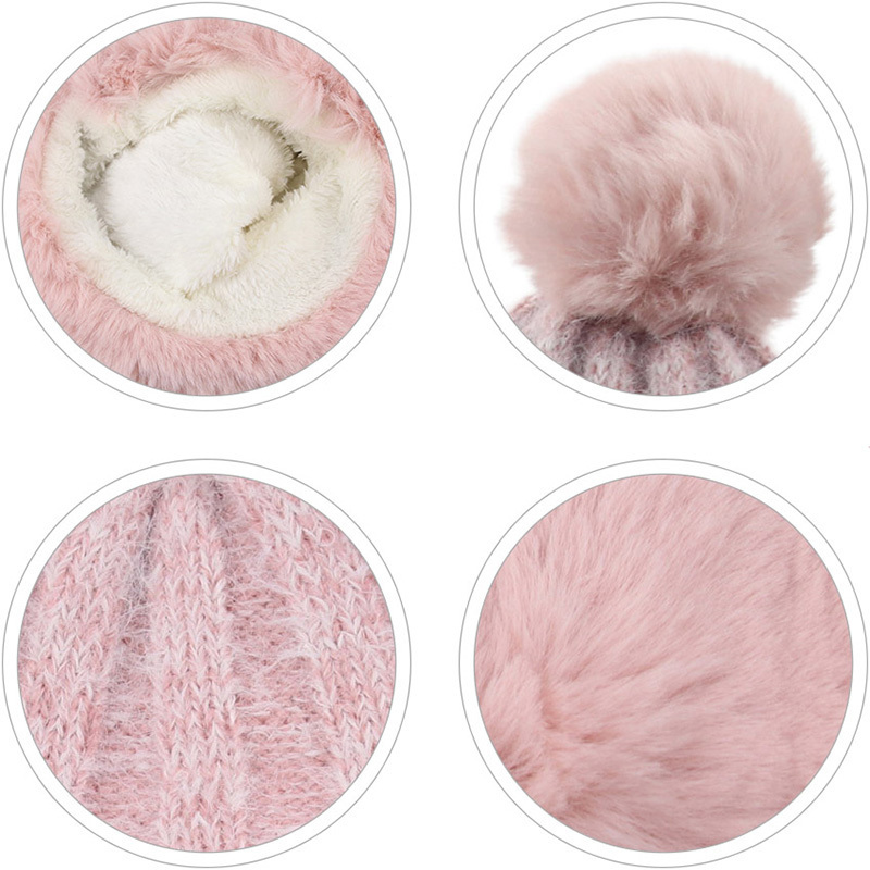 Knitted Hat Women Winter Soft Keep Warm Beanies Female Plus Velvet Fashion Pompom Knit Cap Outdoor Casual Skullies 220817
