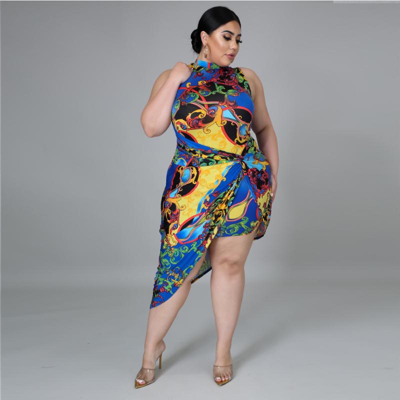 Plus Size Dresses Women Dress Fashion Floral Printing Patchwotk Oversize Pullover Westernstyle Elegant Chic Summer Lady Irregular DressPlus, Blue
Plus Size Dresses Women Dress Fashion Floral Printing Patchwotk Oversize Pullover Westernstyle Elegant Chic Summer Lady Irregular DressPlus, Blue