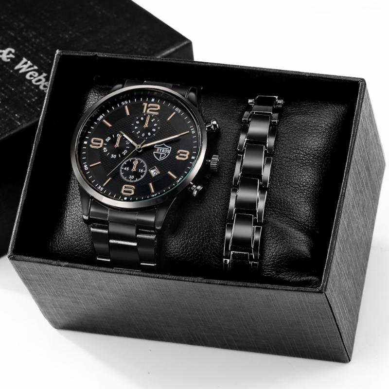 Wristwatches Men's Top Luxurious Watches Gift Set Classic Black Quartz Watch With Calendar Male Minimalist Bracelet Business Gifts BoxWr, Silver gift set
Wristwatches Men's Top Luxurious Watches Gift Set Classic Black Quartz Watch With Calendar Male Minimalist Bracelet Business Gifts BoxWr, Silver gift set