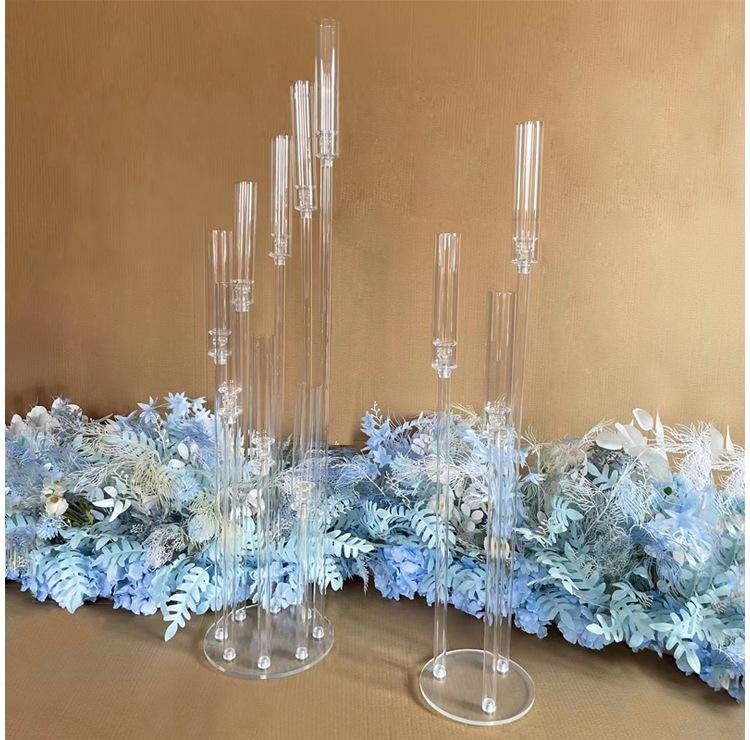8pcs 10 heads Holders Wedding Decoration Centerpiece Candelabra Clear Candle Holder Acrylic Candlesticks for Weddings Event Party GG020 XJ260305