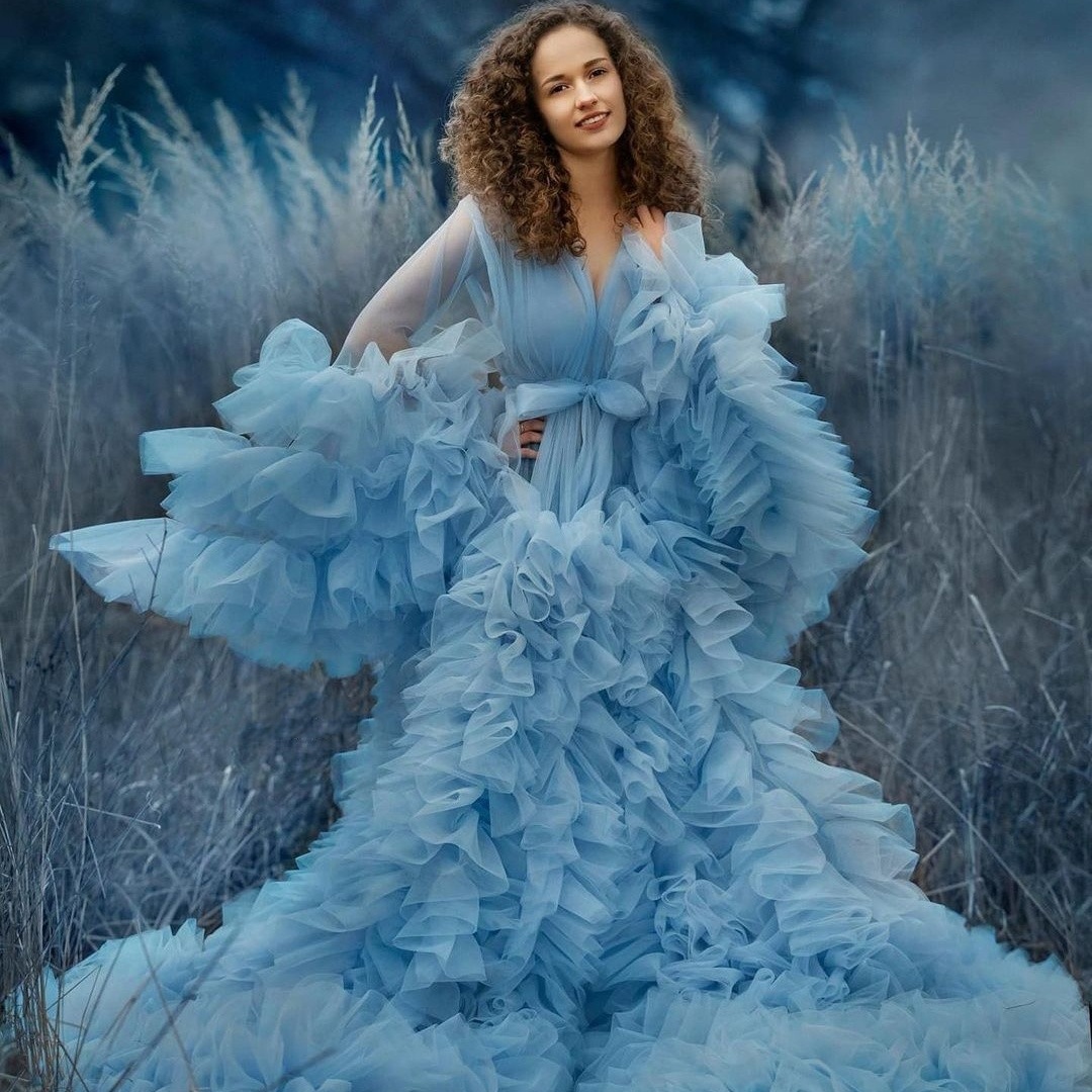 Extra Ruffles Prom Dresses for Women Maternity Gowns Lace Up Boho Photoshooting Dress Country Style Robes Custom Made, Silver
Extra Ruffles Prom Dresses for Women Maternity Gowns Lace Up Boho Photoshooting Dress Country Style Robes Custom Made, Silver