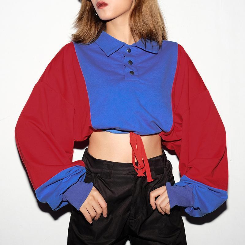 Long Sleeve Contrast Color Sweatshirts Crop Tops Women Pullovers Buttons Loose Drawstring Casual Autumn Sweatshirt Cuteandpsycho Women' Hoo, Red
Long Sleeve Contrast Color Sweatshirts Crop Tops Women Pullovers Buttons Loose Drawstring Casual Autumn Sweatshirt Cuteandpsycho Women' Hoo, Red