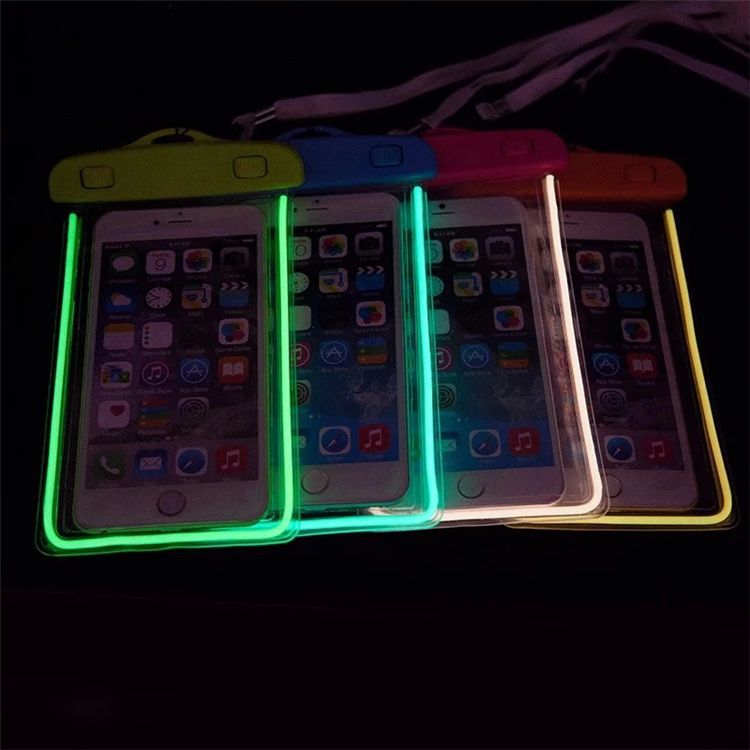 Universal Floating Airbag Waterproof Swimming Bag Cases Luminous Gadget Beach Pouch Swim Bags Cover For iPhone 16 16e 15 14 Plus 13 12 Pro Max 3.5-6 I
