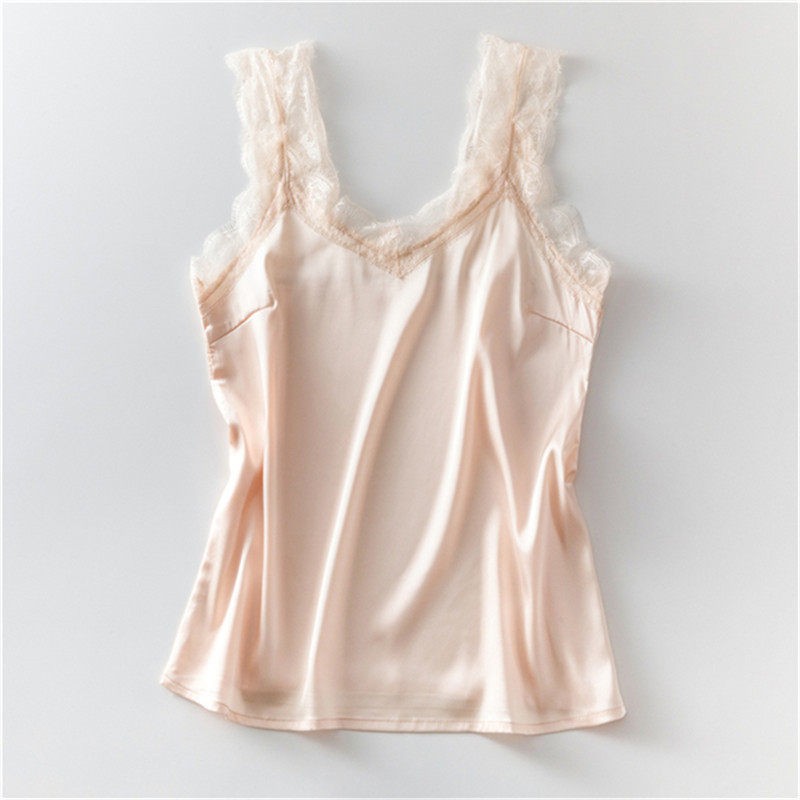 Sale Sexy Lace Tank Top Women Summer Casual Satin Silk Vest Backless Lace-up Basic Tops Black Sleeveless Camisole T-Shirt 220325