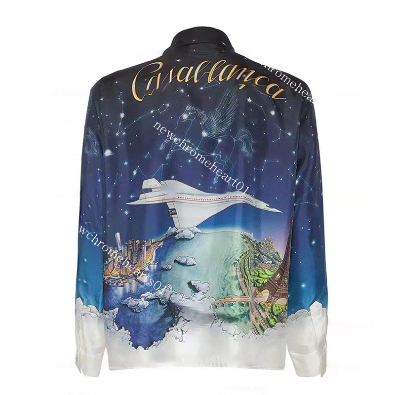 Casablanca Skyscraper Constellation Aviation Plane Print Casual Loose Hawaiian Long Sleeve Men's and Women's Shirts Casablanc, Dark green
Casablanca Skyscraper Constellation Aviation Plane Print Casual Loose Hawaiian Long Sleeve Men's and Women's Shirts Casablanc, Dark green