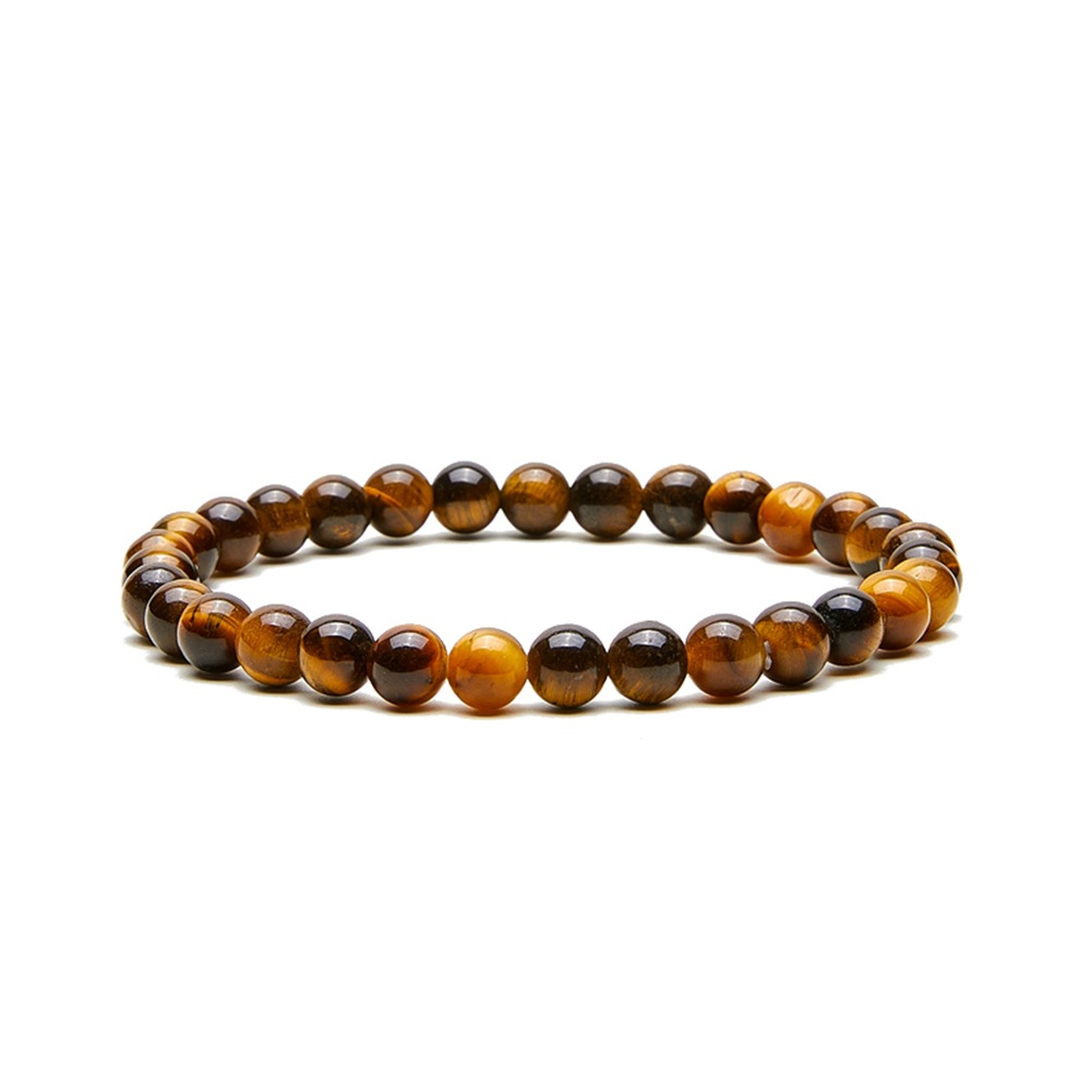 6MM Strand Natural Stone Healing Crystal Stretch Beaded Bracelet Women Men Fashion Handmade Precious Gemstone Round Bracelets Jewelry