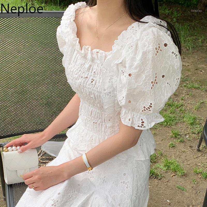 Women's Blouses & Shirts Neploe Women Korean Chic Hollow Out Crochet Flroal Ruffles Folds Puff Sleeve Blusas Tops Summer White Ropa Mujer, Apricot top 
Women's Blouses & Shirts Neploe Women Korean Chic Hollow Out Crochet Flroal Ruffles Folds Puff Sleeve Blusas Tops Summer White Ropa Mujer, Apricot top