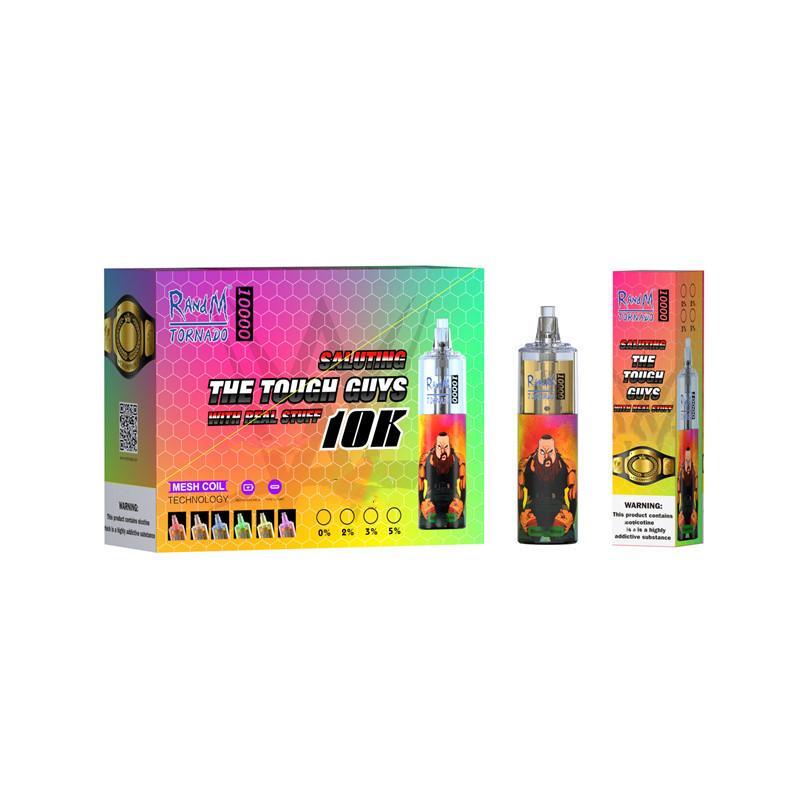 Original RandM Tornado 10000 Puff Disposable Vape Pen E Cigarette With 1000mah Rechargeable Battery Airflow Control Mesh Coil 20ml 20mg Prefilled 10K Big Vapor Kit
Original RandM Tornado 10000 Puff Disposable Vape Pen E Cigarette With 1000mah Rechargeable Battery Airflow Control Mesh Coil 20ml 20mg Prefilled 10K Big Vapor Kit