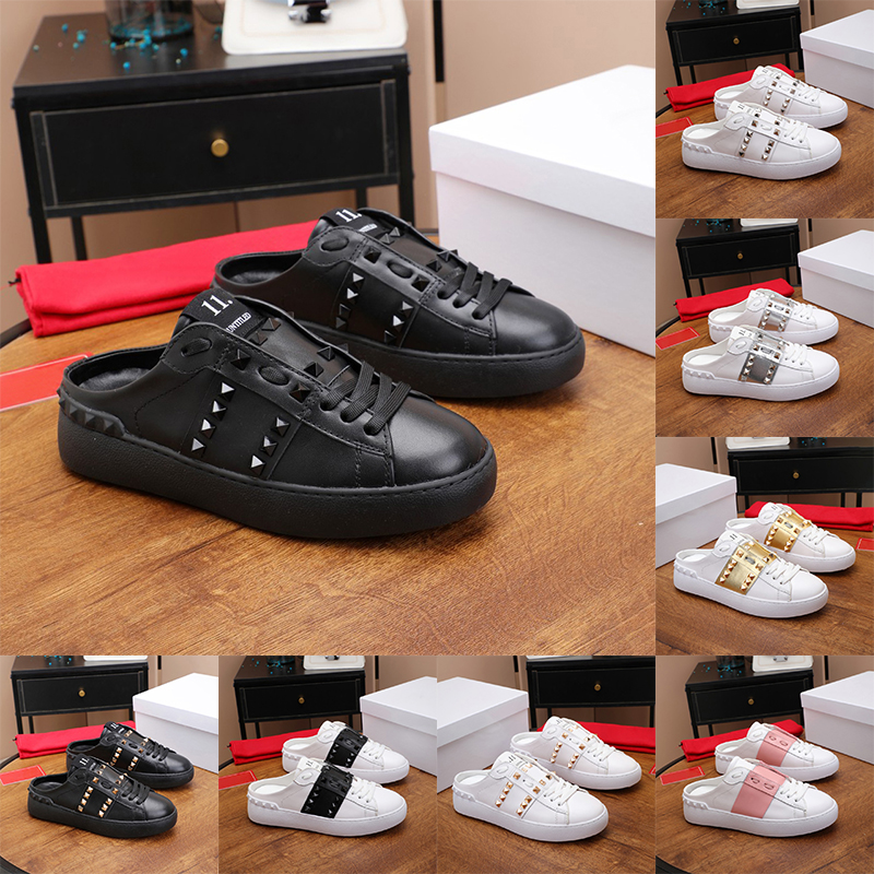 with dust bag designer slipper Open back studs untitled slide mule sneaker womens designer sliders white black pink band men women top flat sandals summer slides, Shoe box
with dust bag designer slipper Open back studs untitled slide mule sneaker womens designer sliders white black pink band men women top flat sandals summer slides, Shoe box