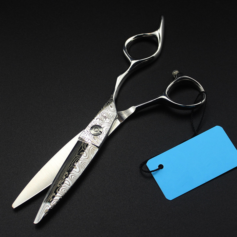 professional 6 inch Damascus steel cut hair scissors salon cutting barber makas makeup cut shears dressing 220317