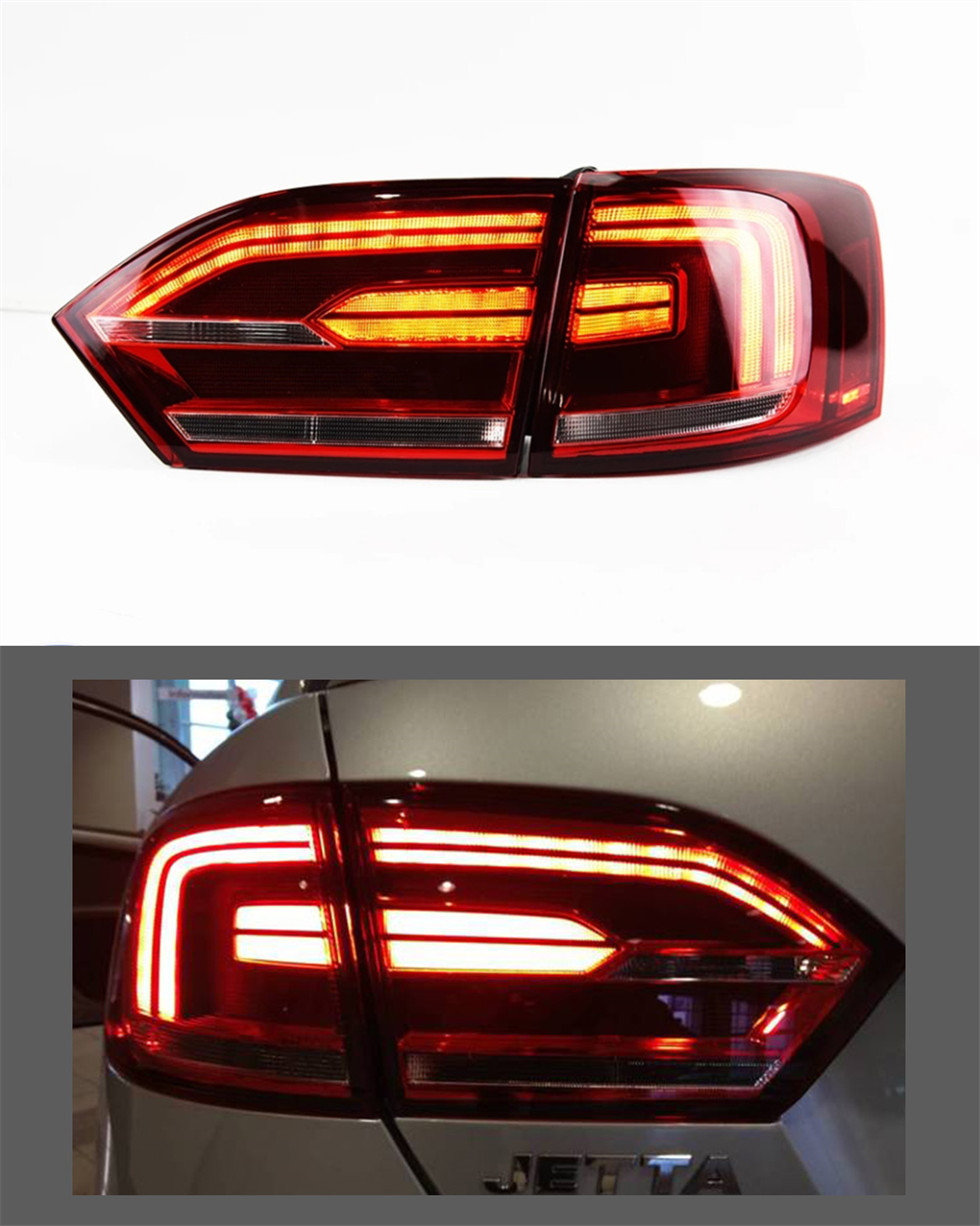 left & right running lights For VW Jetta Sagitar MK6 Tail Light 2012-2014 Full LED Reverse +Fog+Brake Turn Signl Taillights