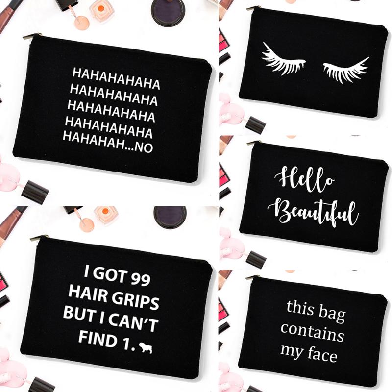 Cosmetic Bags & Cases Eyelash Print Black Bag Toilet Ladies Women Makeup Canvas Accessory Zipper Pouch Custom Travel Girlfriend Gift, W01018-tbbk-d
Cosmetic Bags & Cases Eyelash Print Black Bag Toilet Ladies Women Makeup Canvas Accessory Zipper Pouch Custom Travel Girlfriend Gift, W01018-tbbk-d
