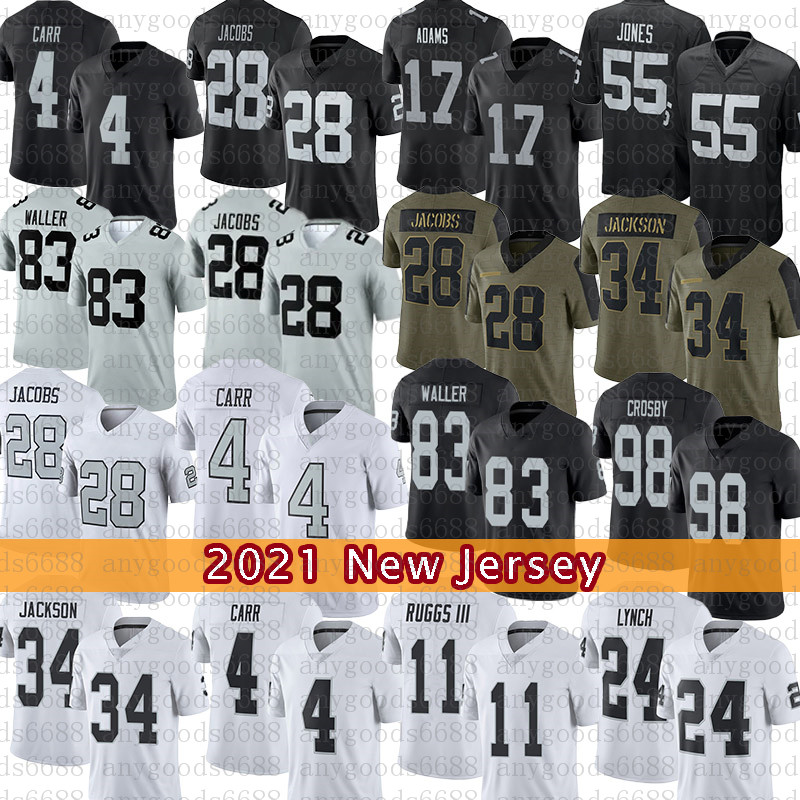 Davante Adams Football Jersey Josh Jacobs Maxx Crosby Darren Waller Hunter Renfrow Derek Carr Chandler Jones Denzel Perryman Moehrig Raiders''Johnathan Abram, Patch+mens-tuxizhe