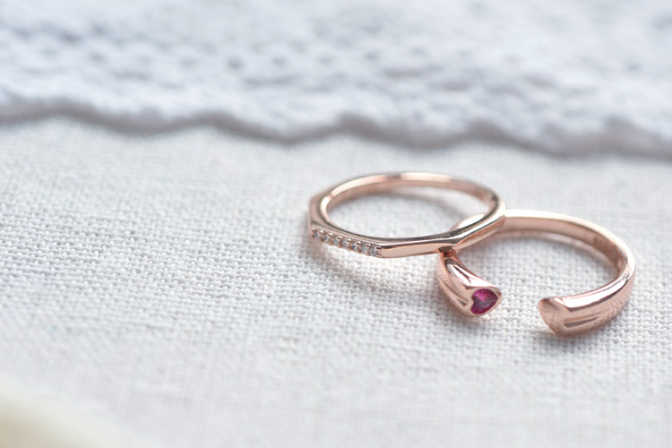 New Popular 925 Sterling Silver Ring Rose Gold Charm Ring Ms Jewelry Fashion Accessories Gift