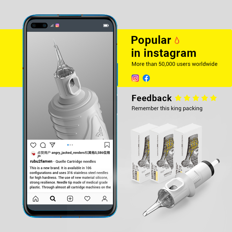 Stigma 50pcs Tattoo Needles Revolution Cartridge Round Shader for Tatto Gun Pen Machine #10 (0.30mm needle) #12 (0.35mm 220316