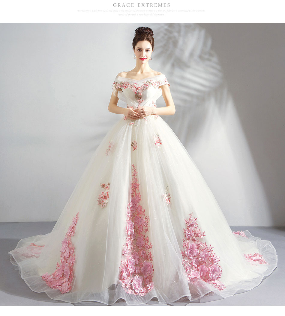 Modest A Line Wedding Dresses Sheer Bateau Nec Appliques Back Lace Up Country Style Chic Gown Custom Made Bridal Gowns 403