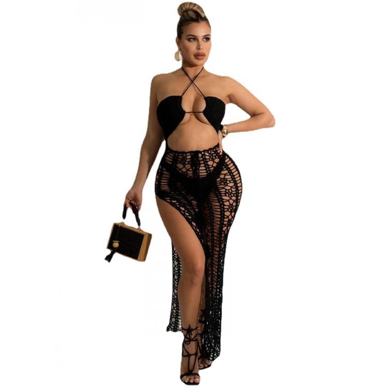 Women' Swimwear Summer Hollow Out Neck-mounted Backless Women Tassel Elastic Side Slit Suspender Beach Dress See Through Solid Cover UpWome, Khaki
Women' Swimwear Summer Hollow Out Neck-mounted Backless Women Tassel Elastic Side Slit Suspender Beach Dress See Through Solid Cover UpWome, Khaki