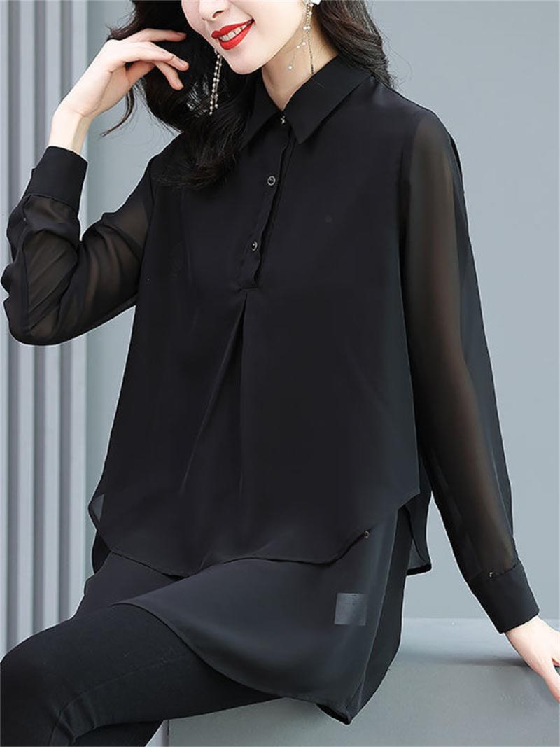 Women' Blouses & Shirts Woman Spring Autumn Style Chiffon Tops Lady Casual Long Sleeve Turn-down Collar Solid Color Blusas DF4380Women, Black
Women' Blouses & Shirts Woman Spring Autumn Style Chiffon Tops Lady Casual Long Sleeve Turn-down Collar Solid Color Blusas DF4380Women, Black