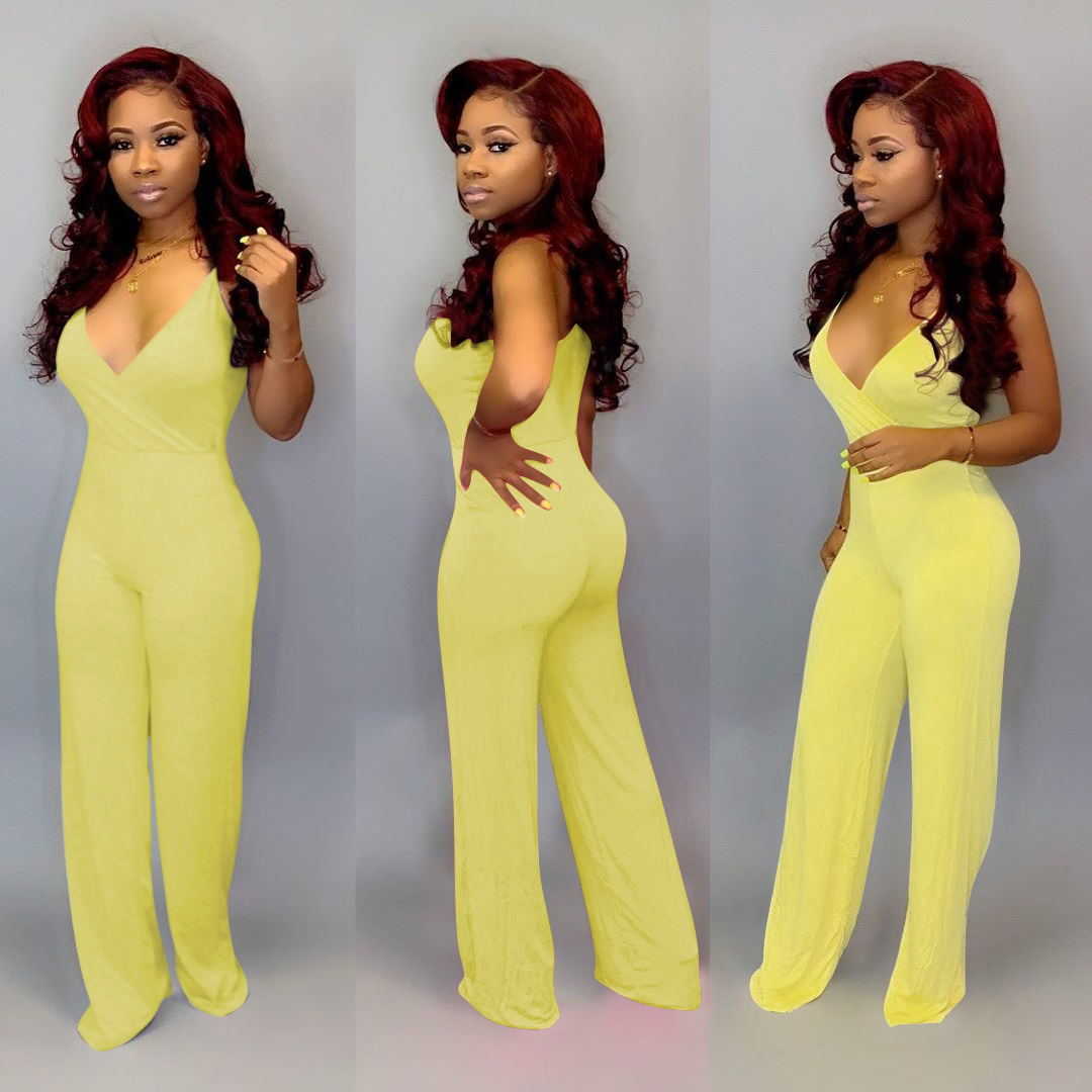 women's 2023 new solid color sexy suspender bodycon Jumpsuit pants jumpsuits rompers black clothes