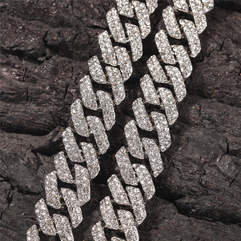 18mm cuban link chain mens necklace designer jewelry gold chain for man party Hip Hop Diamond Iced Out Chains AAA Austrian Rhinest