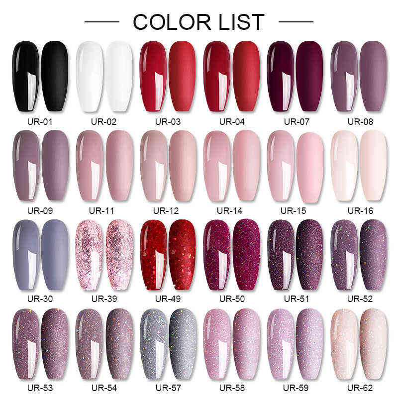 NXY Nail Gel 20pcs Glitter Uv Polish Set Rose Gold Nude Pink Series Led Varnish Semi Permanent Sequins 0328