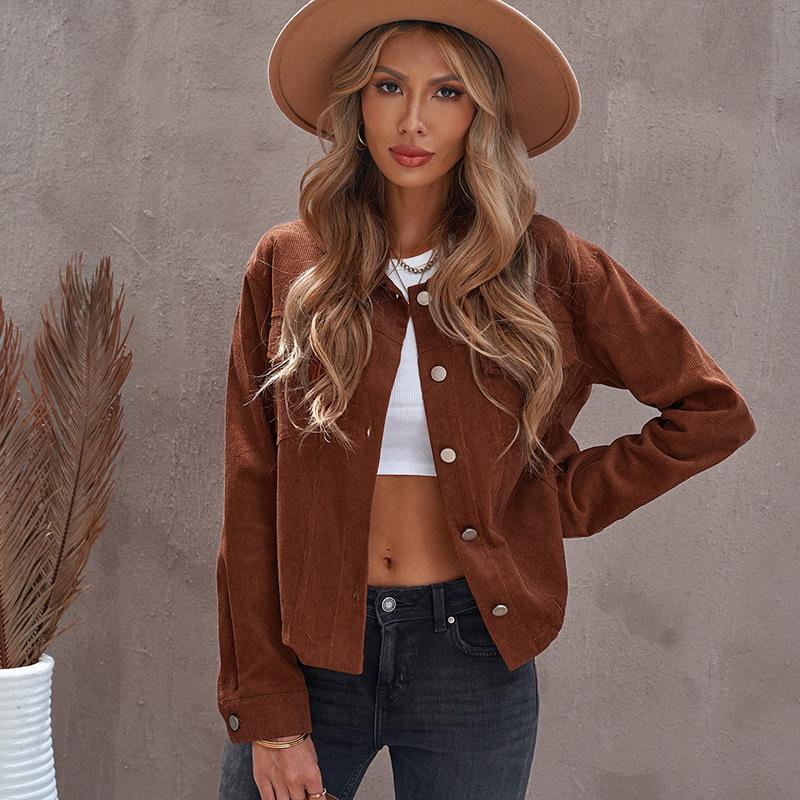 Women' Jackets 2022 Jacket Women Autumn And Winter Products Pure Color Corduroy Lapel Casual, Brown
Women' Jackets 2022 Jacket Women Autumn And Winter Products Pure Color Corduroy Lapel Casual, Brown